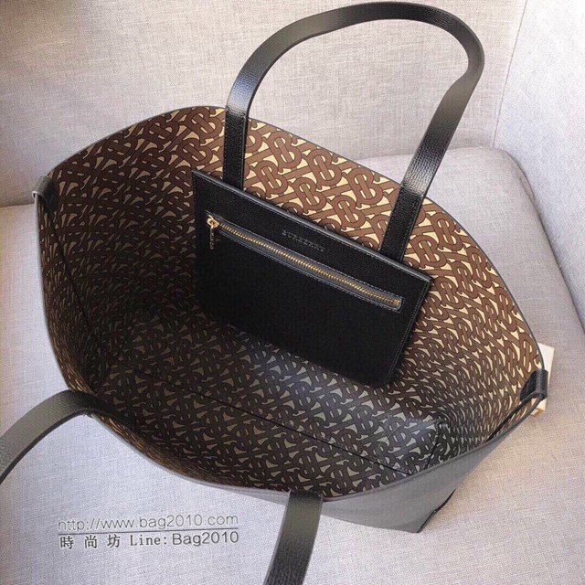 Burberry專櫃新款女包 大號Burberry壓花徽章 巴寶莉敞口托特包  db1085